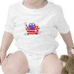 Friedensflagge USA-Frosch 4. von Juli-patriotische Babybody