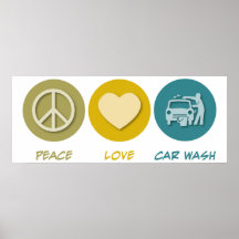 FriedensLiebe-Auto-Wäsche Posterdruck