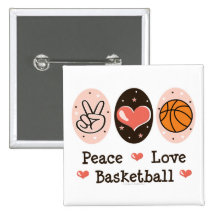 FriedensLiebe-Basketball-Knopf Button