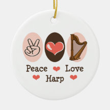 FriedensLiebe-Harfen-Verzierung Weihnachtsornament