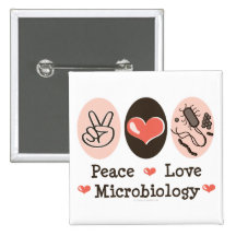 FriedensLiebe-Mikrobiologie-Knopf Anstecknadelbuttons