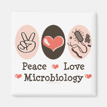 FriedensLiebe-Mikrobiologie-Magnet Kühlschrankmagnet