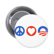 FriedensLiebe Obama Anstecknadelbuttons