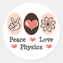 FriedensLiebe-Physik-Aufkleber (20 pro Blatt)
