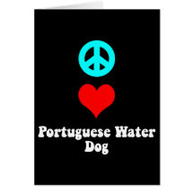 FriedensLiebe portugiesischer Wasser-Hund Grußkarte