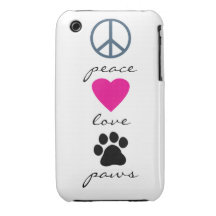 FriedensLiebe-Tatzen iPhone 3 Case-Mate Hülle