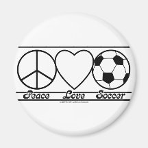 FriedensLiebe und -fußball Kühlschrankmagnete