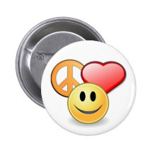 FriedensLiebe- und -glückknopf Anstecknadelbutton
