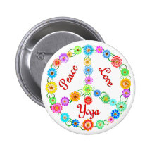 FriedensLiebe-Yoga Anstecknadelbuttons