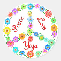 FriedensLiebe-Yoga Runde Sticker