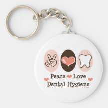 FriedensLiebe-zahnmedizinische Hygiene-Schlüsselke Schlüsselanhänger