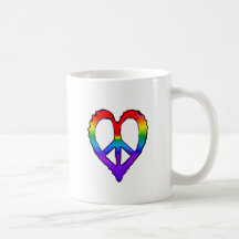 Friedensregenbogen-Herz Kaffeehaferl