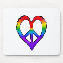 Friedensregenbogen-Herz Mousepad