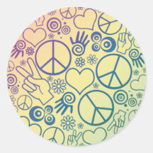Friedenssymbol-Entwurf Runde Sticker