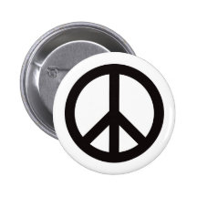 Friedenssymbol - Schwarzes Button