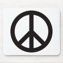 Friedenssymbol - Schwarzes Mousepad