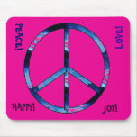 Friedenszeichen mit Rosa! Mousepad