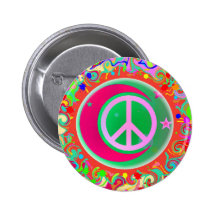 Friedenszeichen, Mond, Sterne u. alles Anstecknadelbuttons