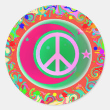 Friedenszeichen, Mond, Sterne u. alles Sticker