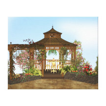 Friedliche Gazebo-Verpackungs-Leinwand Gespannte Galerie Drucke