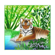Friedlicher bengalischer Tiger eingewickelte Leinw Gespannte Galerie Drucke