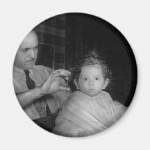 Friseur - erster Haarschnitt Kühlschrankmagnete