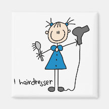 Friseur-Strichmännchen-Magnet