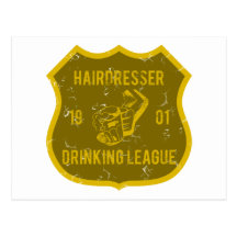Friseur-trinkende Liga Postkarten