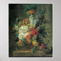 Fritillary u. andere Blumen in einer Marmorurne 17 Posterdruck