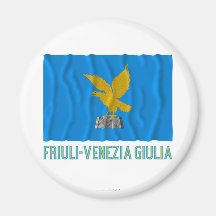 Friuli-Venezia Giulia, das Flagge mit Namen wellen Magnete