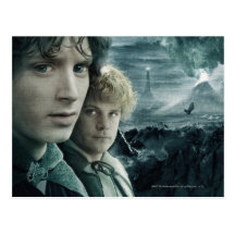 Frodo und Samwise nahes hohes Postkarte