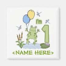 Froggy-erster Geburtstag Magnete