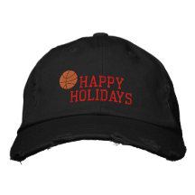 Frohe Feiertage Basketball gestickter Hut Bestickte Mütze