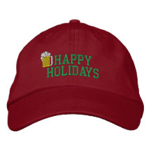 Frohe Feiertage Bier gestickter Hut Baseballcap