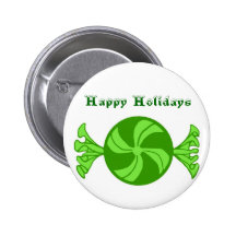 Frohe Feiertage grüne Weihnachtssüßigkeit Anstecknadelbutton