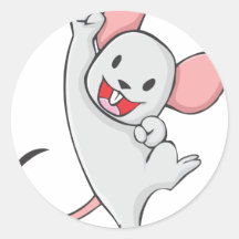 Frohe Maus Runde Sticker