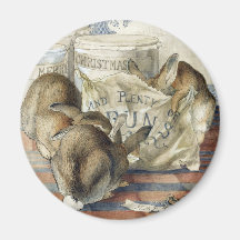 Frohe Weihnacht-Kaninchen-Magnet Beatrix Potters