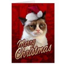 Frohe Weihnacht-mürrische Katze Karten