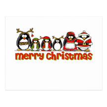 Frohe Weihnacht-Pinguine Postkarten