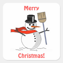 Frohe Weihnacht-Schneemann-Aufkleber