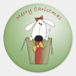 Frohe Weihnacht-wunderliches Hündchen Stickers