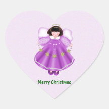 Frohe Weihnachten (Engel - lila) Stickers