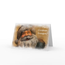 Frohe Weihnachten, Enkel - Vintage Sankt-Malerei