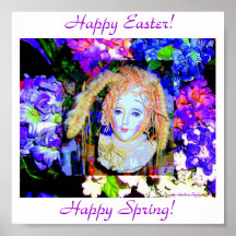 FRÖHLICHE OSTERN! GLÜCKLICHER FRÜHLING! PLAKATDRUCKE