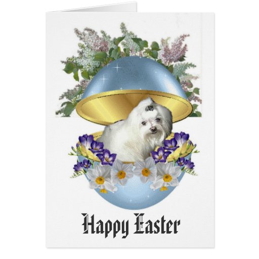 Fröhliche Ostern mit einem Hund Grußkarten