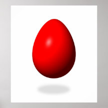 Fröhliche Ostern - rotes Ei Plakatdruck