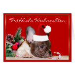 Fröhliche Weihnachten Grußkarte französischer Bull