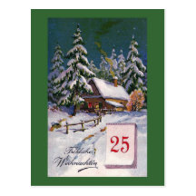 "Frohliche Weihnachten" Vintager Deutscher Postkarte