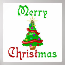 Fröhlicher Weihnachtsbaum Poster