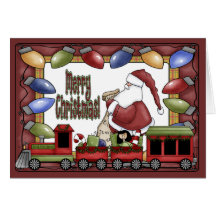 Fröhlicher Weihnachtszug Karten